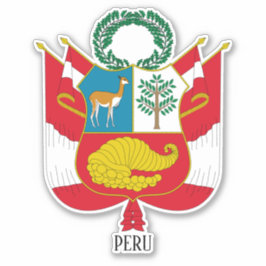 Adesivo Patriótico Casaco de Armas do Peru