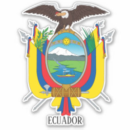 Adesivo Patriótico Casaco de Armas Nacional do Equador