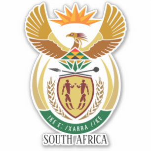 Adesivo Patriótico Casaco Nacional De Armas Da África Do
