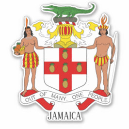 Adesivo Patriótico Da Casaco Nacional De Armas Da Jamaica