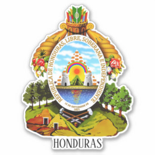 Adesivo Patriótico Da Casaco Nacional De Armas Das Hondur