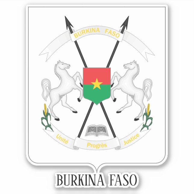 Adesivo Patriótico Da Casaco Nacional De Armas De Burkina  (Frente)