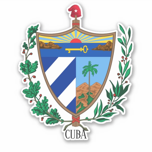 Adesivo Patriótico Da Casaco Nacional De Armas De Cuba (Frente)
