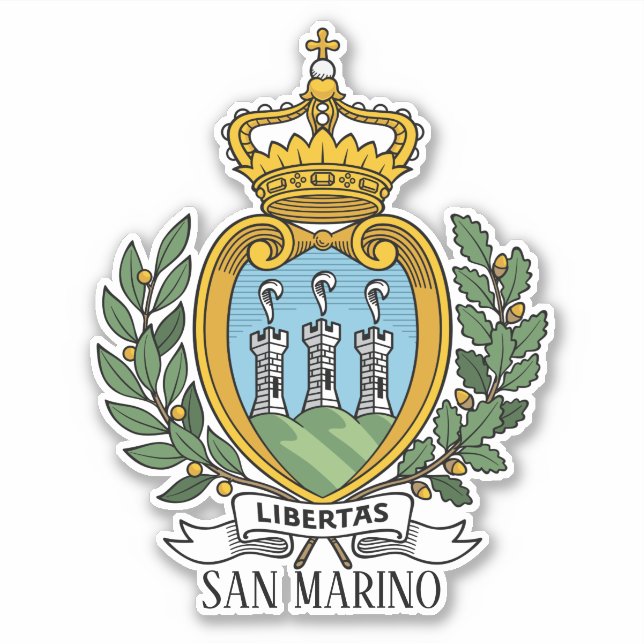 Adesivo Patriótico Da Casaco Nacional De Armas De San Mari (Frente)