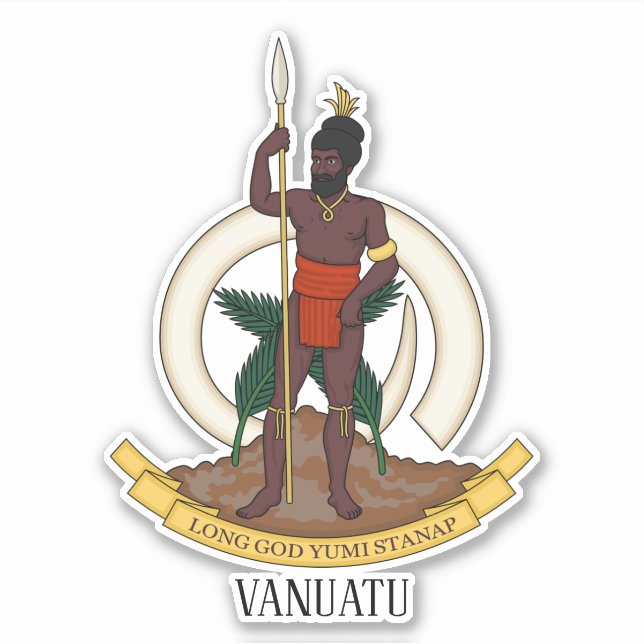Adesivo Patriótico Da Casaco Nacional De Armas De Vanuatu (Frente)