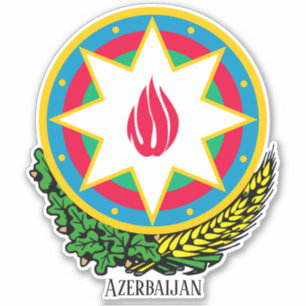 Adesivo Patriótico Da Casaco Nacional De Armas Do Azerbaij