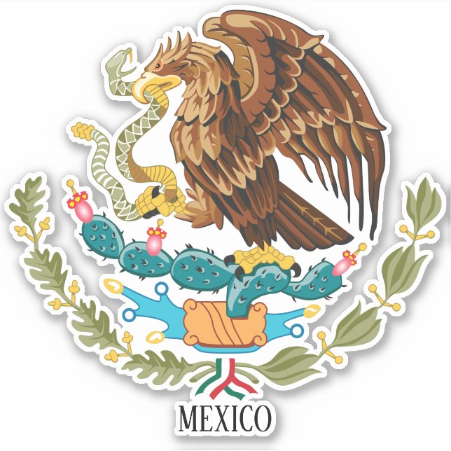 Adesivo Patriótico Da Casaco Nacional De Armas Do México (Frente)
