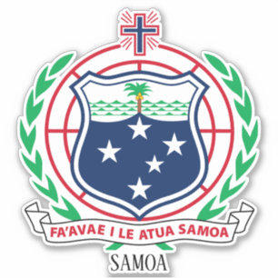 Adesivo Patriótico da Casaco Nacional de Armas Samoa