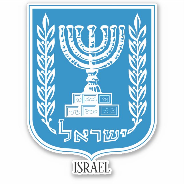 Adesivo Patriótico do Emblema Nacional de Israel (Frente)