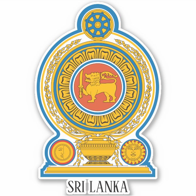 Adesivo Patriótico do Emblema Nacional do Sri Lanka (Frente)