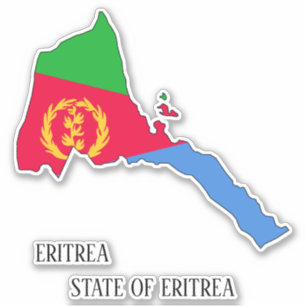 Adesivo Patriótico do Mapa da Bandeira da Eritreia
