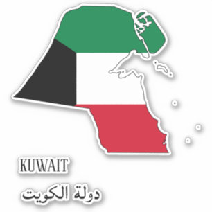 Adesivo Patriótico do Mapa da Bandeira do Kuwait