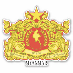 Adesivo Patriótico Nacional de Myanmar