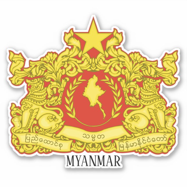 Adesivo Patriótico Nacional de Myanmar (Frente)