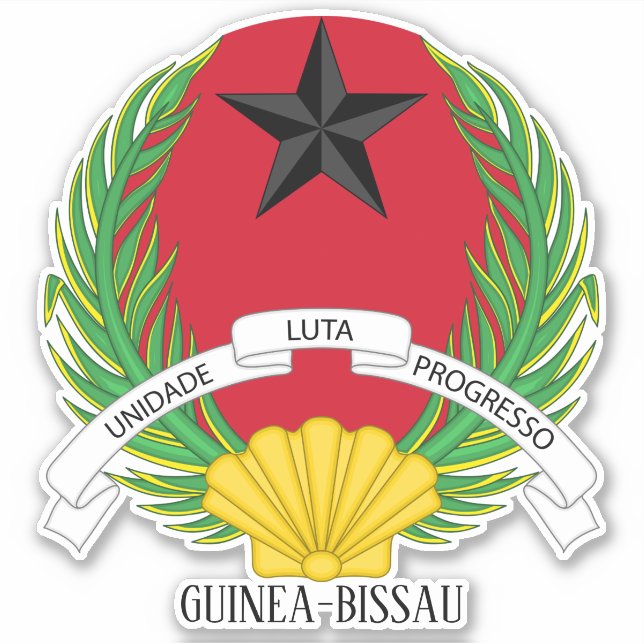 Adesivo Patriótico Nacional do Emblema da Guiné-Bissau (Frente)