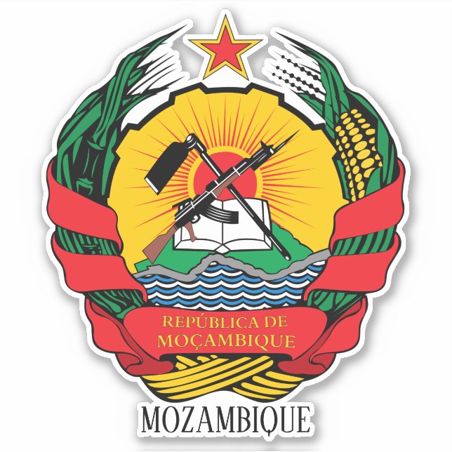 Adesivo Patriótico Nacional do Emblema de Moçambique (Frente)