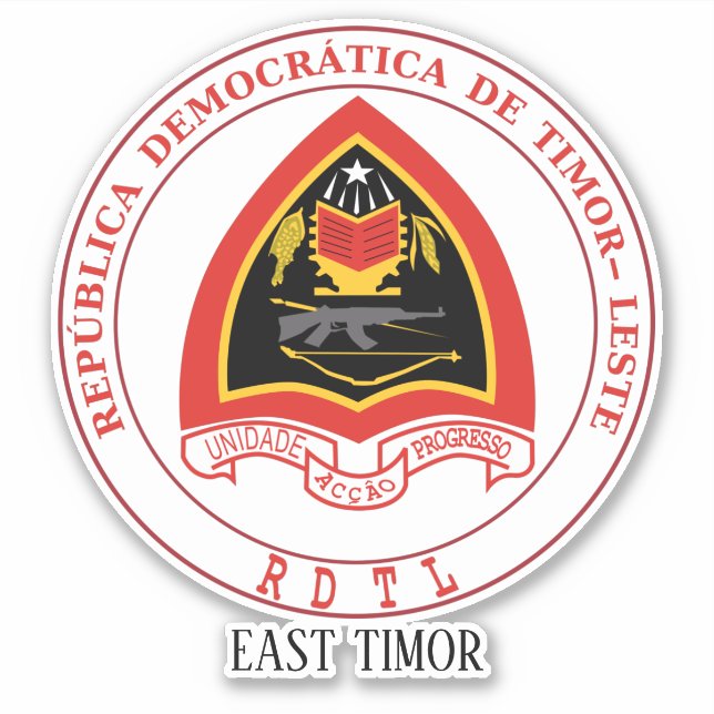 Adesivo Patriótico Nacional do Emblema de Timor Leste (Frente)