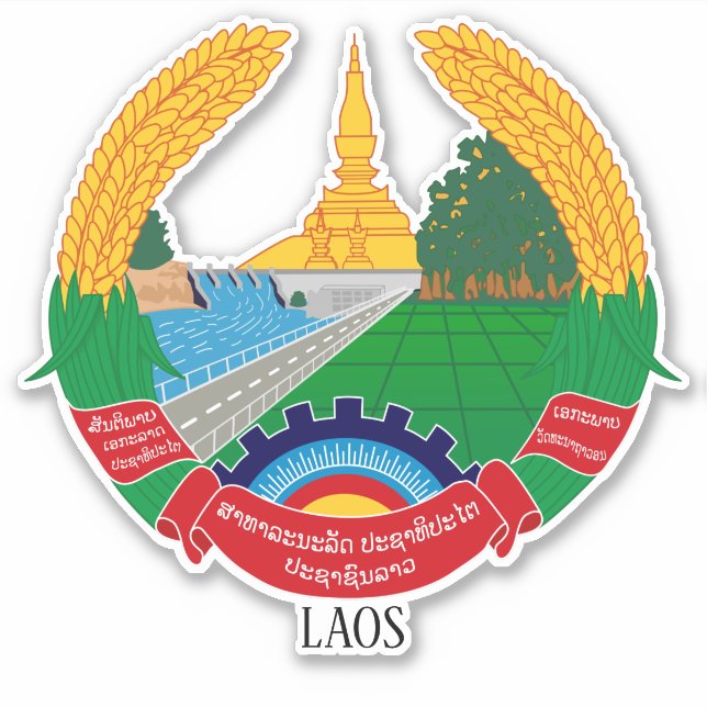 Adesivo Patriótico Nacional do Laos (Frente)