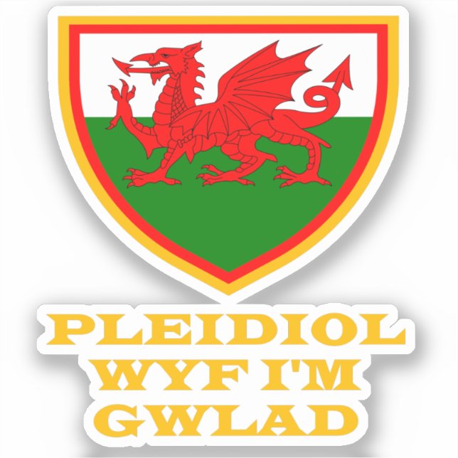 Adesivo Patriotismo de Cymru Wales (Frente)