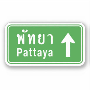 Adesivo Pattaya Ahead ⚠ Tai - Sinal De Tráfego Rodoviá