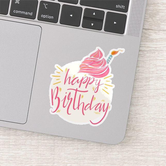 Adesivo Pau de bolo de aniversário feliz (Detalhe)