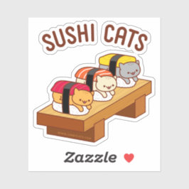 Adesivo Pau de Gato Engraçado - GATOS SUSHI