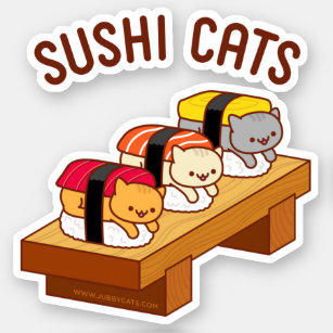 Adesivo Pau de Gato Engraçado - GATOS SUSHI