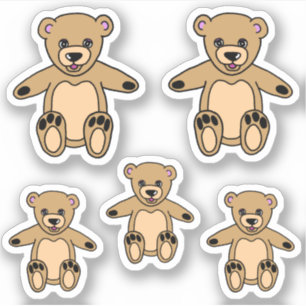 Adesivo Pau-punho-pintado com um belo urso-pelado