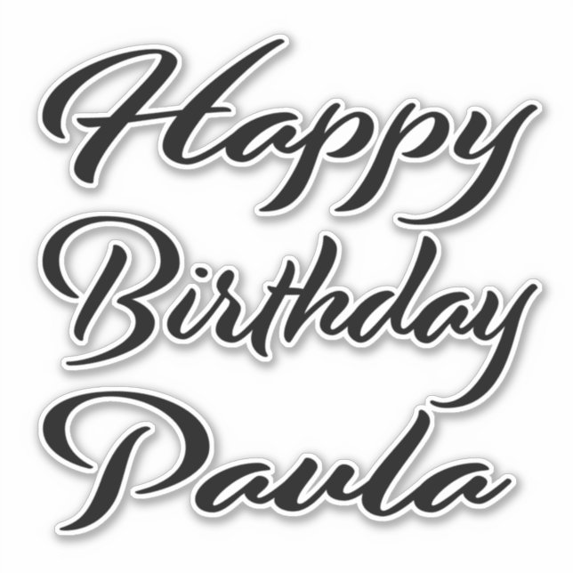 Adesivo Paula Name Vorname black Sticker Geburtstag (Frente)