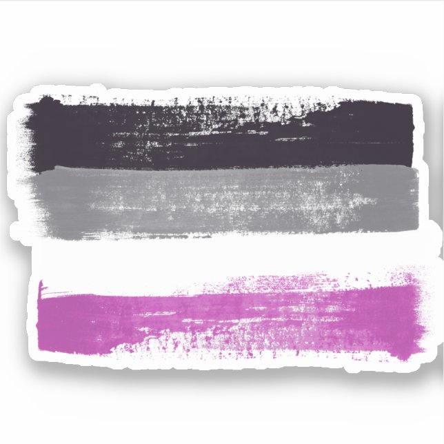 ADESIVO PAVILHÃO DE ORGULHO ASEXUAL PINTADO (Frente)