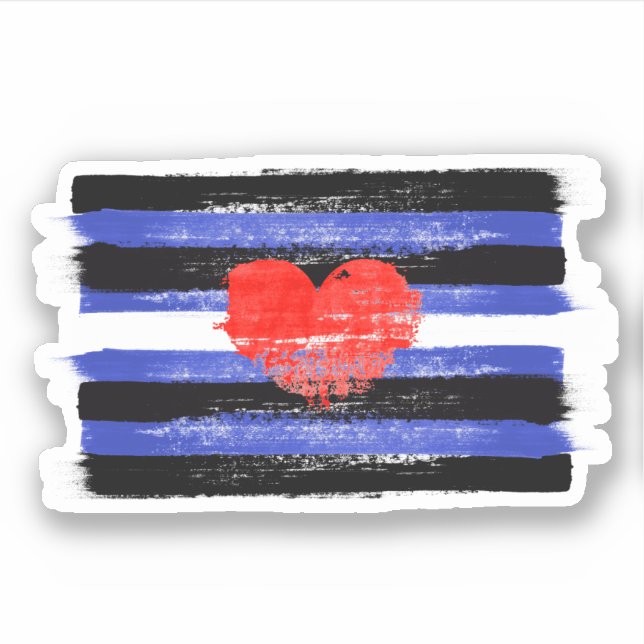 ADESIVO PAVILHÃO E SÍMBOLO DE ORGULHO DE COURO PINTADO (Frente)