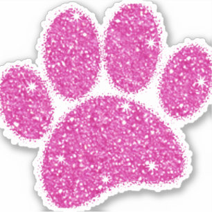 Adesivo Pawprint Cachorro Rosa-Brilhante