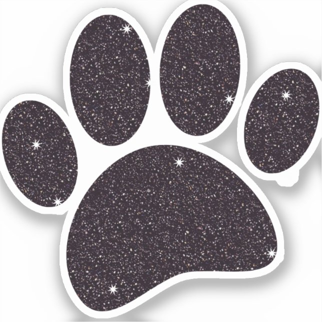 Adesivo Pawprint do Cachorro Negro (Frente)