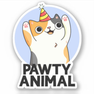 Adesivo Pawy Animal Cute Party Cat Pun Sticker