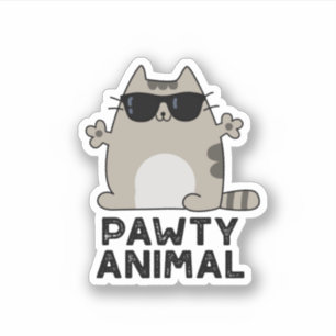 Adesivo Pawy Animal Funny Party Cat Pun
