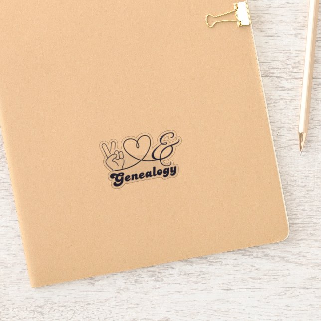 Adesivo Paz Amor e Genealogia (Notebook)