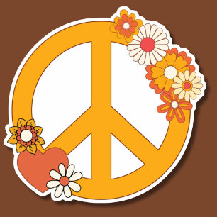 Adesivo Paz, Amor e Prova de Água Flor