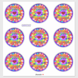 Adesivo Paz Amor Estilos Hippie Flores Tão Bonitos