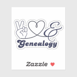 Adesivo Paz, Amor & Genealogia