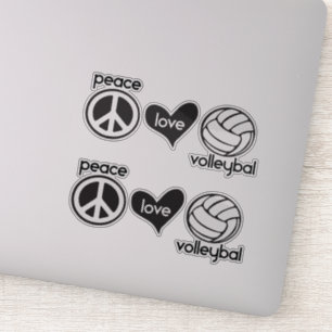 Adesivo Paz, Amor, Vidro de Voleibol
