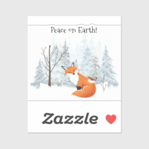Adesivo Paz na Terra Raposa Vermelha Pássaro Floresta de I