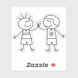 Adesivo Pé alto cinco paz amor feliz