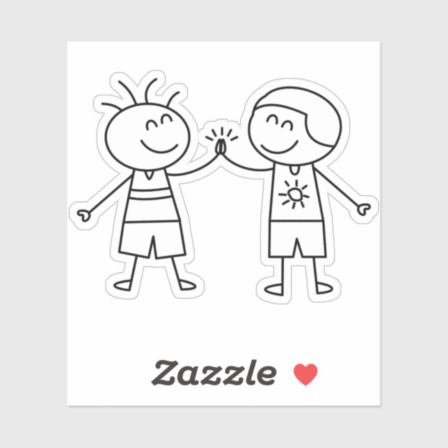 Adesivo Pé alto cinco paz amor feliz (Folha)