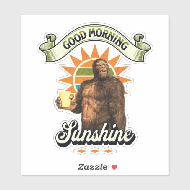 Adesivo Pé Grande Divertido Café Humor Matinal (Folha)