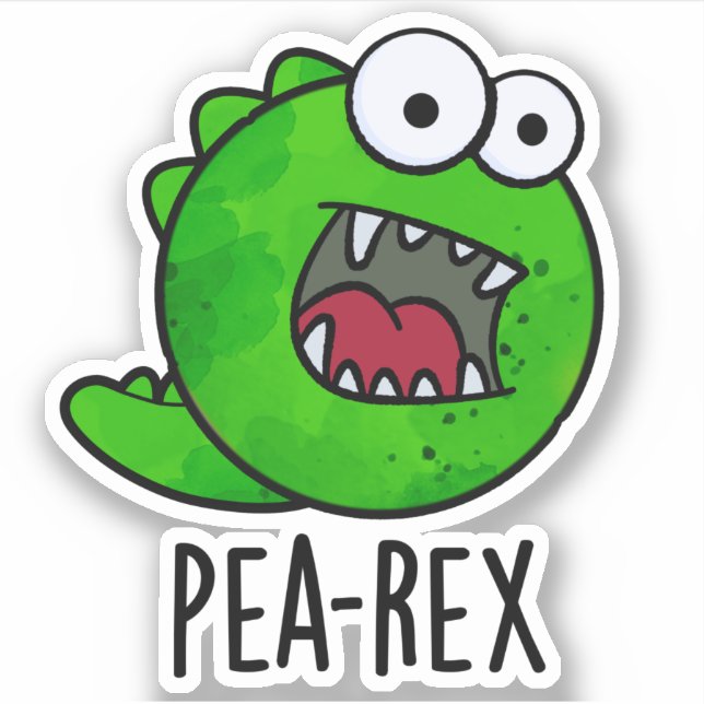 Adesivo Pea Rex Funny Dinosaur Veggie TRex Pun (Frente)