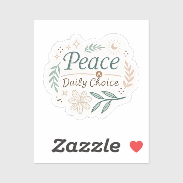 Adesivo Peace Is a Daily Choice – Mindful Quote Stickers f (Folha)