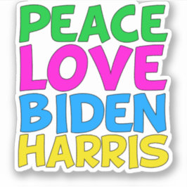 Adesivo Peace Love Biden Harris