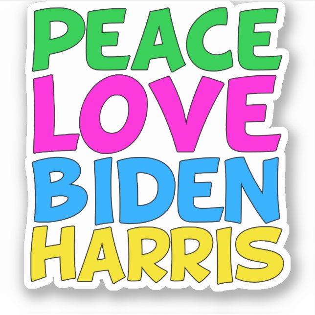 Adesivo Peace Love Biden Harris (Frente)