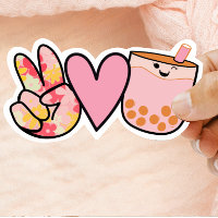 Peace Love Boba Bubble Tea Cute and Funny