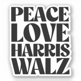 Adesivo Peace Love Harris Walz